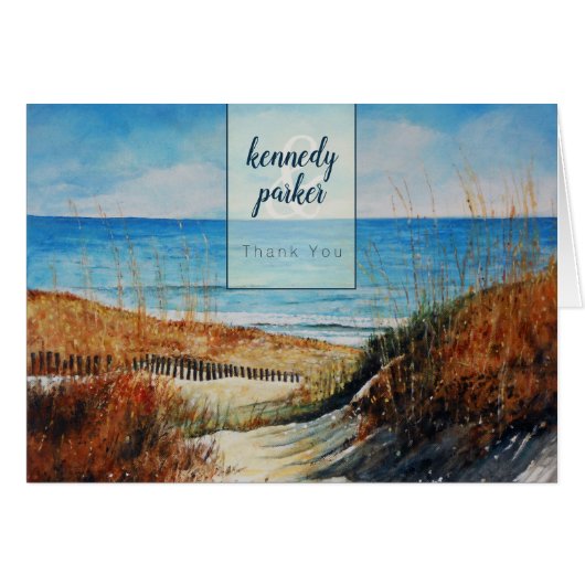 Strand und Sanddünen Hochzeit | Vielen Dank (Vorderseite (Horizontal))