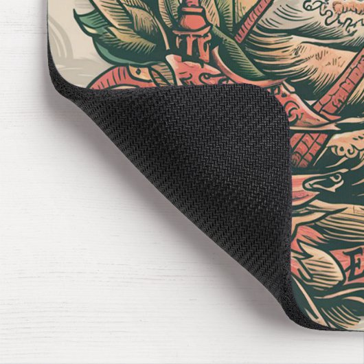 Strand und Schiff sehen Mousepad (Ecke)