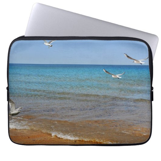Strand und Seagulls Laptopschutzhülle (Vorderseite)