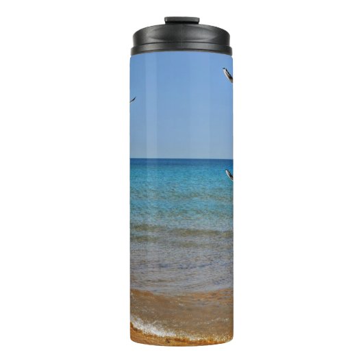 Strand und Seagulls Thermosbecher (Vorderseite)
