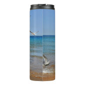 Strand und Seagulls Thermosbecher (Rückseite)