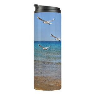 Strand und Seagulls Thermosbecher