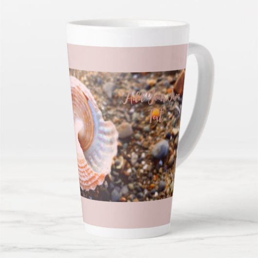 Strand und Seashell Foto Custom Milchtasse (Rechte Ecke)