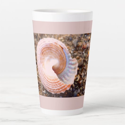 Strand und Seashell Foto Custom Milchtasse (Vorderseite)