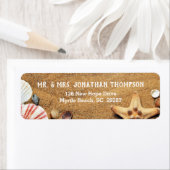Strand und Seashell Wedding Rücksendeadresse Stick (Insitu)