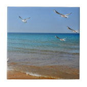 Strand und Seemöwen Fliese (Vorderseite)