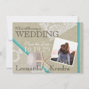 Strand und Vintage Spitzen Romantische Save the Da Date