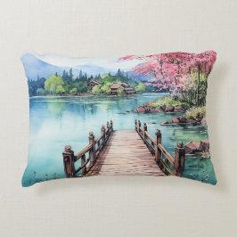 Strand- und Wasserfarbenhintergrund Dekokissen