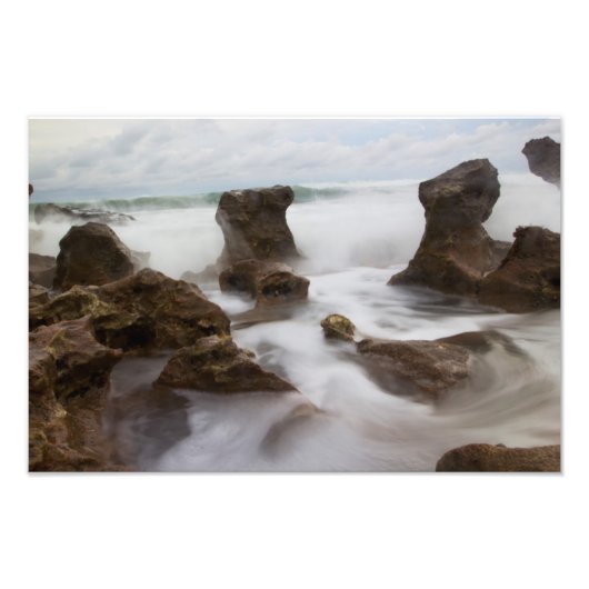 Strand und Wellen des Coral Cove Park Fotodruck (Vorne)