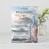 Strand und Wine Painte Probe Abendessen Einladung (Stehend Vorderseite)