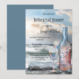 Strand und Wine Painte Probe Abendessen Einladung