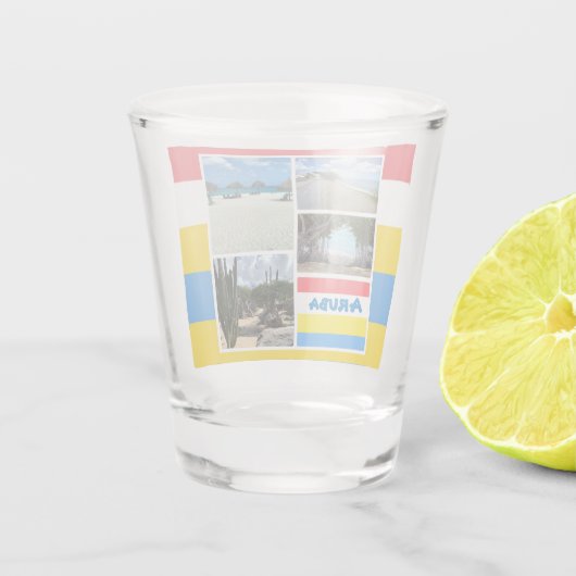 Strand und Wüste Aruba Schnapsglas (Rückseite)