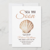 Strand unter dem Meer Sie bald Pearl Baby Dusche Einladung (Vorderseite)