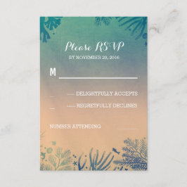 Strand unter Wasser aquamarine und blaue Hochzeit RSVP Karte
