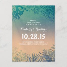 Strand Unterwasser Aquamarin Blau Save the Date Ankündigungspostkarte