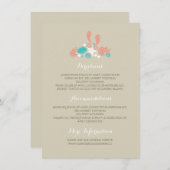 Strand-Unterwasser-Schätze Hochzeiten Details Begleitkarte (Vorne/Hinten)