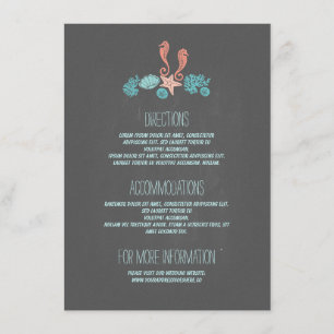 Strand-Unterwasser-Schätze Hochzeiten Details Begleitkarte