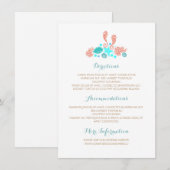 Strand Unterwasser Schätze White Wedding Details Begleitkarte (Vorne/Hinten)