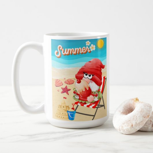 Strand, Urlaub Kaffeetasse (Mit Donut)
