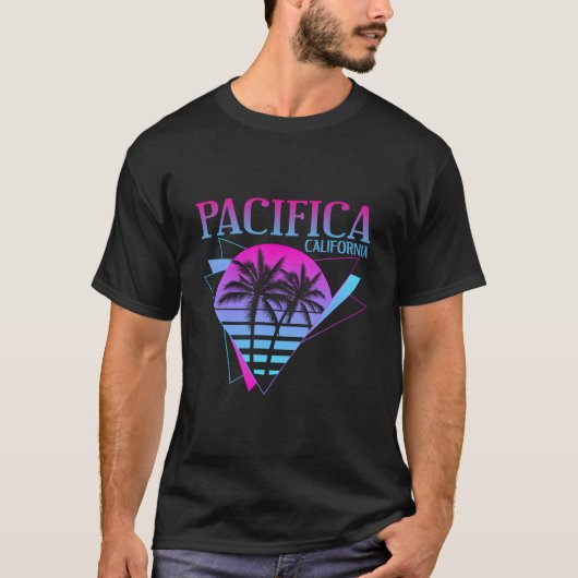 Strand Vaporwave Urlaub Pacifica T-Shirt (Vorderseite)