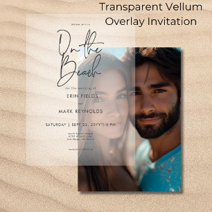 Strand-Vellum-Overlay-Hochzeit Pergament Einladungen