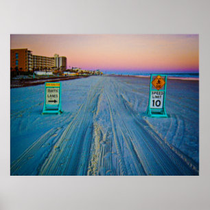 Strand-Verkehrszeichen auf Daytona Beach an der Poster
