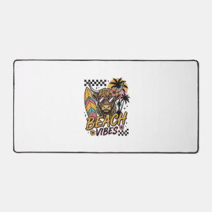 Strand-Vibes Highland-Kuh Sommer-Vektor-Art_1 Schreibtischunterlage