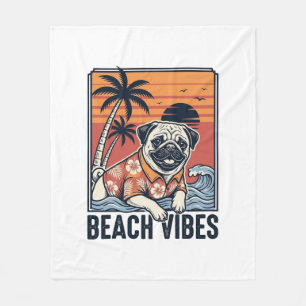 Strand-Vibes-Mops im Vintage-Schnitt Design_1 Fleecedecke