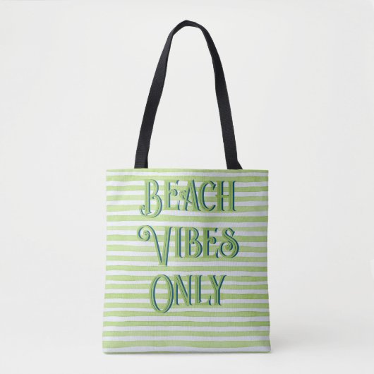 Strand Vibes nur grüner Streifen Tasche (Vorderseite)