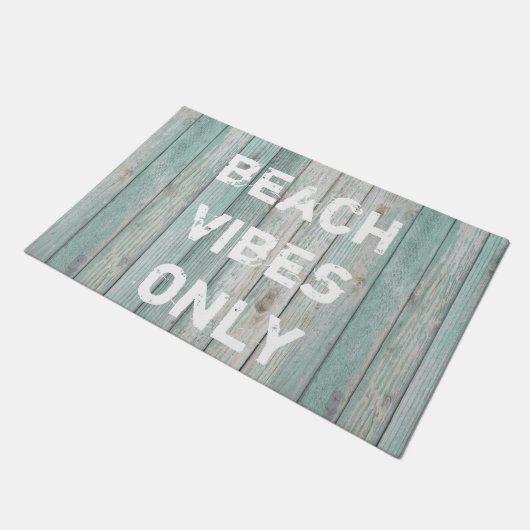 Strand Vibes nur Not Hütte Holz Fußmatte (Schrägansicht)