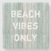 Strand Vibes nur Not Hütte Holz Steinuntersetzer (Vorderseite)