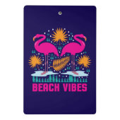 Strand-Vibes Rosa Flamingo-Design Mini Klemmbrett (Rückseite)