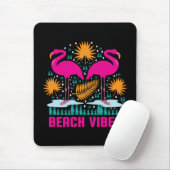 Strand-Vibes Rosa Flamingo-Design Mousepad (Mit Mouse)
