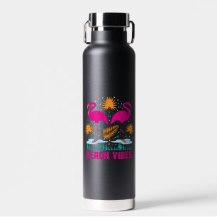 Strand-Vibes Rosa Flamingo-Design Trinkflasche