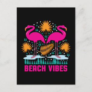 Strand-Vibes Rosa Flamingos-19501 Postkarte