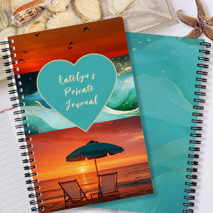 Strand-Vibes-Sonnenuntergang Personalisiertes Spir Notizblock