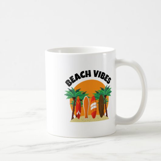 Strand-Vibes-Surfdesign für den Sommerurlaub Kaffeetasse (Rechts)