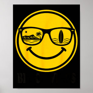 Strand vibes surfen lächeln gesicht sonnenbrille s poster