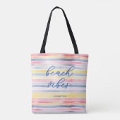 Strand-Vibes Wasserfarbe Pastellstreifen Personali Tasche (Rückseite)