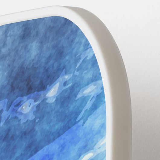 Strand Vibes Wasserfarbpalme Tree Sand Custom Text Pickleball Schläger (Linke Seite)