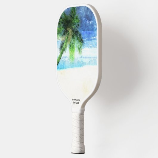 Strand Vibes Wasserfarbpalme Tree Sand Custom Text Pickleball Schläger (Links)