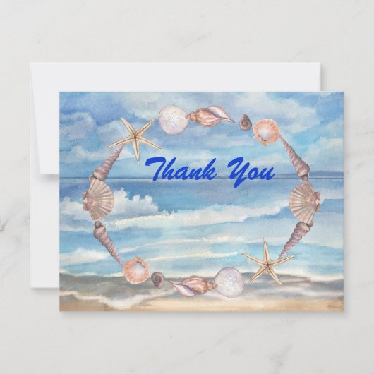 Strand Vielen Dank Dankeskarte (Vorderseite)