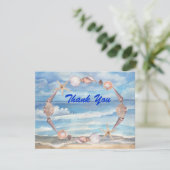 Strand Vielen Dank Dankeskarte (Stehend Vorderseite)
