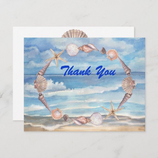 Strand Vielen Dank Dankeskarte (Vorne/Hinten)