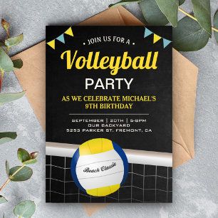 Strand-Volleyball-Geburtstagsfeier Einladung