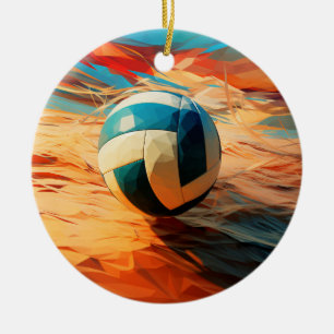 Strand-Volleyball-Schmuck Keramik Ornament