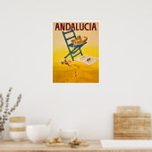 Strand von Andalusien, Spanien, Sessellift, Vintag Poster (Küche)