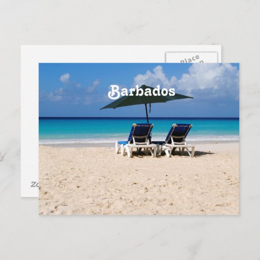 Strand von Barbados Postkarte (Vorne/Hinten)
