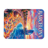 Strand von Barceloneta Spanien Magnet (Horizontal)