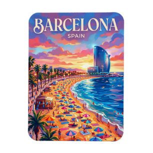 Strand von Barceloneta Spanien Magnet